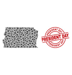 President Day Scratched Stamp Seal And Brazil