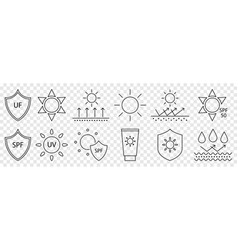 Sun Protection Line Icons