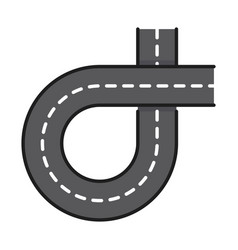 Color Highway Road Line Icon Of Interchange Turn