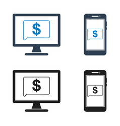 Online Banking Icon Set Flat Style Esp