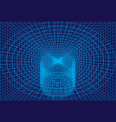 Tunnel Or Wormhole Optical Digital Wireframe