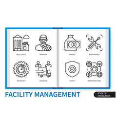 Facility Management Infographics Linear Icons