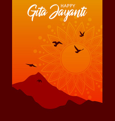 Greeting Design For Indian Holiday Gita Jayanti