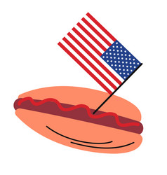 Hot Dog With American Flag