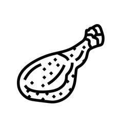 Leg Chicken Fried Line Icon