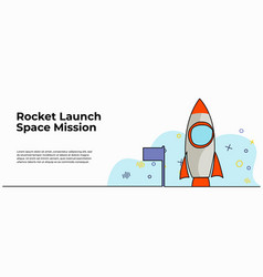 Rocket And Flag Space Travel