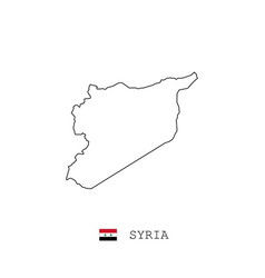 Syria Map Outline Line Linear