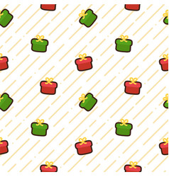 Green And Red Gift Box Seamless Pattern Gift Wrap