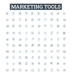 Marketing Tools Line Icons Set Tools