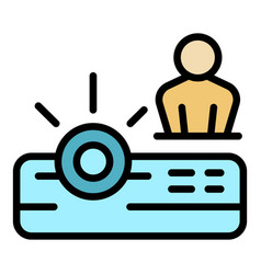 Seminar Projector Icon Flat