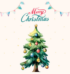 Watercolor Christmas Tree Poster Template