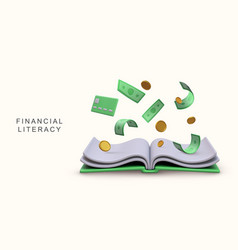 3d Realistic Concept Financial Literacy On White