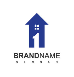 First Class House Logo Real Estate Symbol