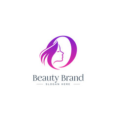 Letter O Beauty Logo Design Woman Face Silhouette