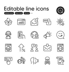 Set Of Technology Outline Icons Contains Icons As