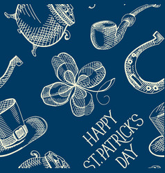 Blue St Patricks Day Seamless Pattern