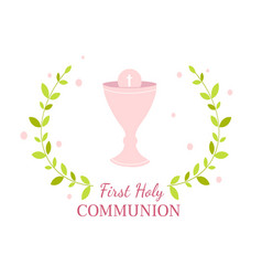 First Holy Communion Greeting Card Design Template