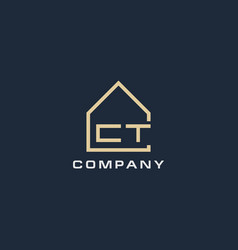 Initial Letter Ct Real Estate Logo With Simple