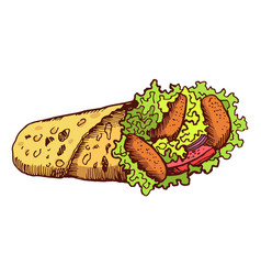 Burrito Drawing Mexican Fast Food Roll Icon