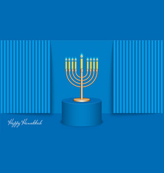 Happy Hanukkah Greeting Card Blue Mockup 3d