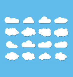 Clouds Icon On Blue