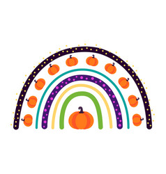 Colored Rainbow With Pumpkin