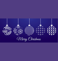 White Christmas Balls On Blue Background