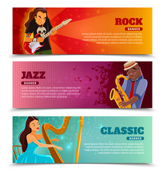 Music Performance Flat Banners Set