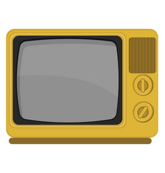 Old Yellow Tv On A White Background