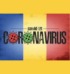 Flag Romania With Coronavirus Covid-19