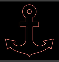 Neon Ship Anchor For Marine Nautical Design Icon