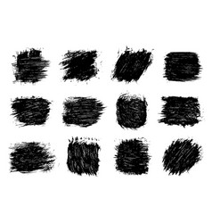 Black Abstract Brush Strokes Isolated On White