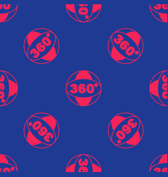 Red 360 Degree View Icon Isolated Seamless Pattern