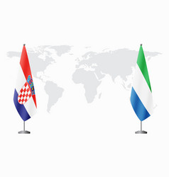 Croatia And Sierra Leone Flags For Official