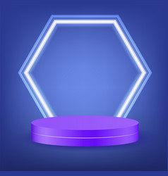 Purple Blue Podium 3d Geometric Shape White Shadow