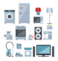 Colored Icons Of Home Appliances