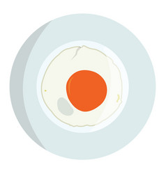 Fried Egg On Plate On A White Background