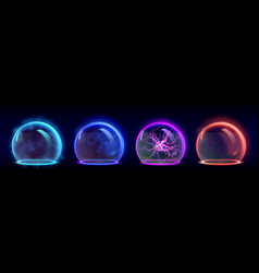 3d Bubble Shield With Energy And Thunder Effect