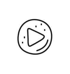 Doodle Outline Play Button Icon