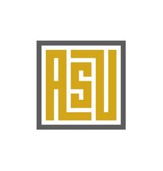 Initial Letter Asu Logo Icon Design