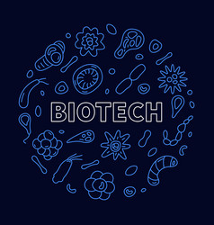 Biotech Concept Outline Round Blue Banner