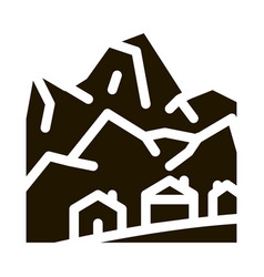 Ski Resort Village Icon Glyph