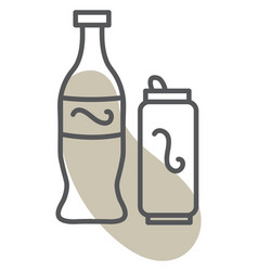 Soda Bottle And Can On A White Background