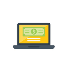 Laptop Online Money Charity Icon Flat