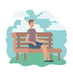 Man Sitting In Park Chair Avatar Character