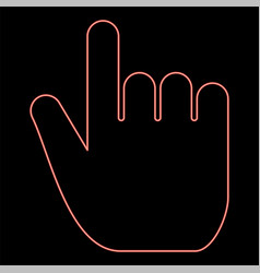 Neon Hand Point Select Declare Index Finger