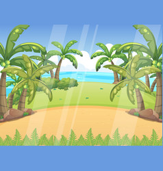 Tropical Beach Cartoon Background