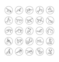 Big Set Of Linear Icons Exercise Fitball