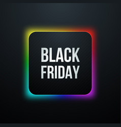 Black Friday Square Icon With Rainbow Glow Sale