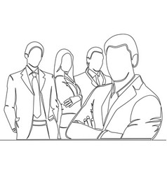 Continuous Line Drawing Business Team Concept